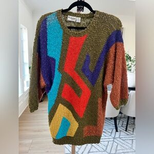 Vintage Exclusive Imports Geometric Knit Sweater